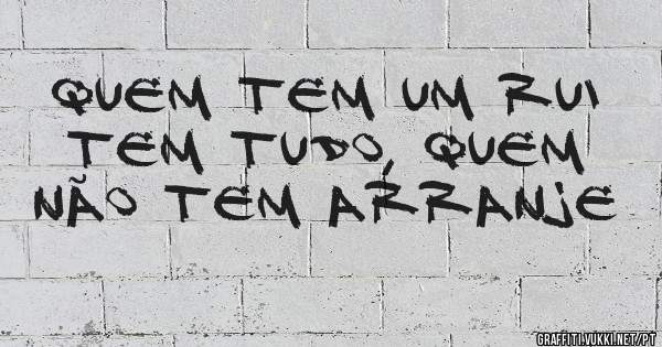 Quem tem um Rui tem tudo, quem não tem arranje
