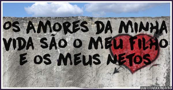 Os Amores da minha vida são o meu filho e os meus netos