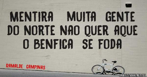  Mentira   muita  gente do norte nao quer aque  o Benfica  se foda  