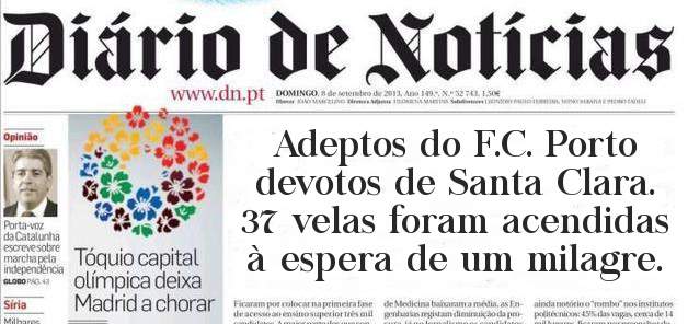 Adeptos do F.C. Porto devotos de Santa Clara. 37 velas foram acendidas à espera de um milagre.