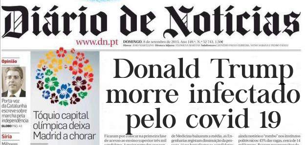 Donald Trump morre infectado pelo covid 19 