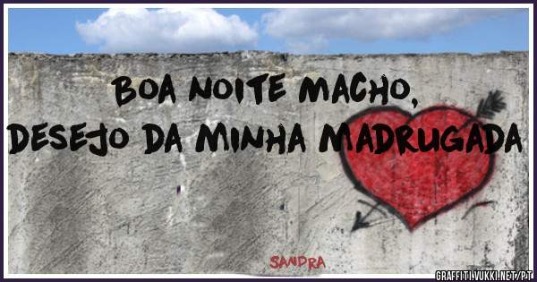 Boa noite Macho, desejo da minha madrugada