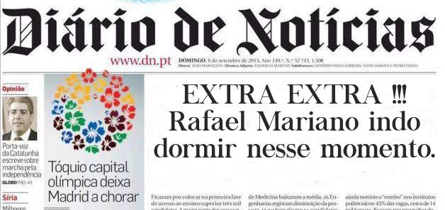EXTRA EXTRA !!! Rafael Mariano indo dormir nesse momento.