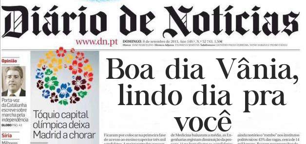 Boa dia Vânia, lindo dia pra você 