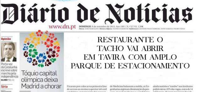 RESTAURANTE O TACHO VAI ABRIR EM TAVIRA COM AMPLO PARQUE DE ESTACIONAMENTO