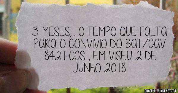 3 MESES,.... O TEMPO QUE FALTA PARA O CONVIVIO DO BAT/CAV 8421-CCS , EM VISEU 2 DE JUNHO 2018
