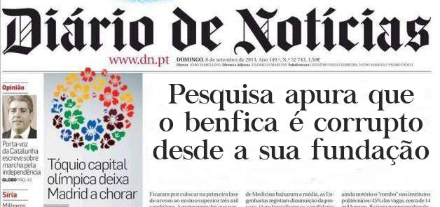 Pesquisa apura que o benfica é corrupto desde a sua fundação
