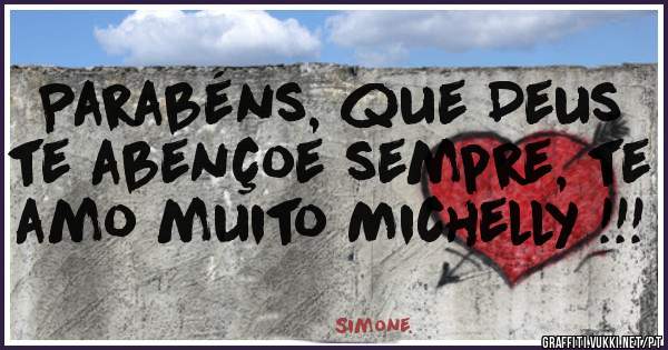 Parabéns, que Deus te abençoe sempre, te amo muito Michelly !!!