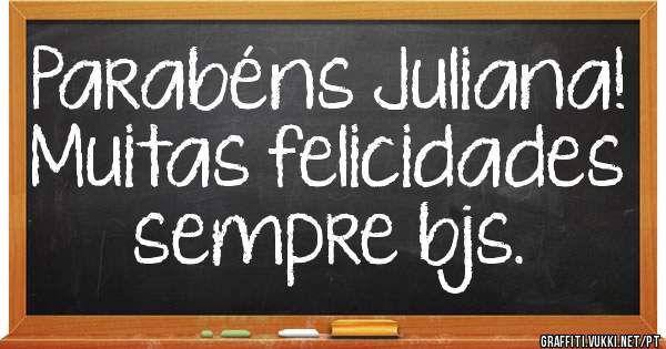 Parabéns Juliana! Muitas felicidades sempre bjs. 