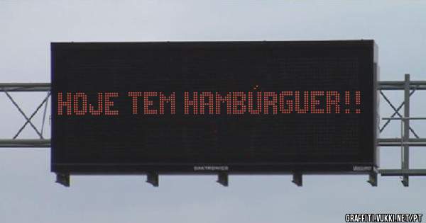 Hoje tem hambúrguer!!
