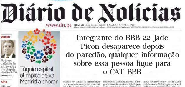Integrante do BBB 22 Jade Picon desaparece depois do paredão, qualquer informação sobre essa pessoa ligue para o CAT BBB