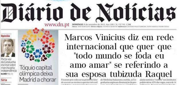 Marcos Vinicius diz em rede internacional que quer que ''todo mundo se foda eu amo amar'' se referindo a sua esposa tubizuda Raquel