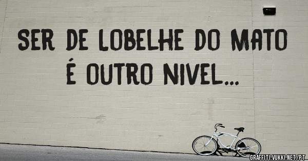 Ser de Lobelhe do Mato é outro nivel...