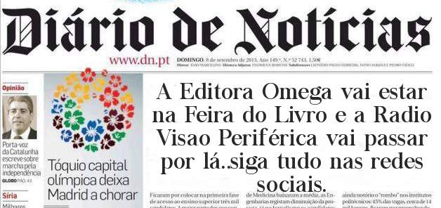 A Editora Omega vai estar na Feira do Livro e a Radio Visao Periférica vai passar por lá..siga tudo nas redes sociais.