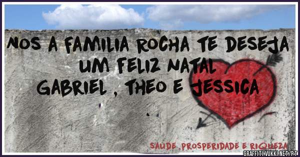 Nos a Familia Rocha te deseja um feliz natal 
        Gabriel , theo e jessica . 
