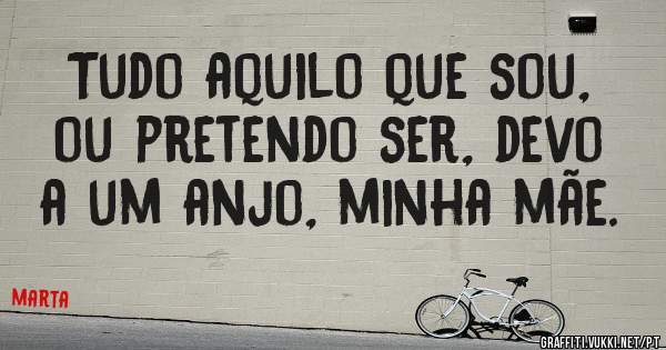 Tudo aquilo que sou, ou pretendo ser, devo a um anjo, minha mãe.