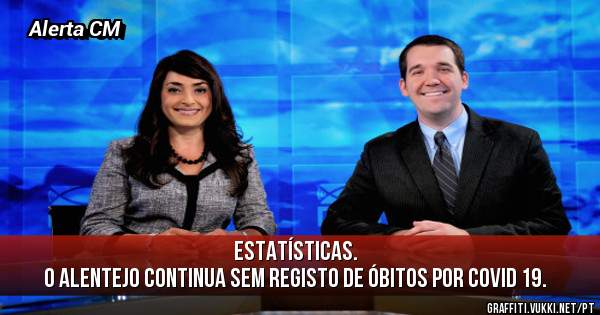Estatísticas. 
O Alentejo continua sem registo de óbitos por Covid 19.