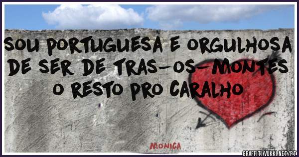 sou portuguesa e orgulhosa de ser de tras-os-montes o resto pro caralho