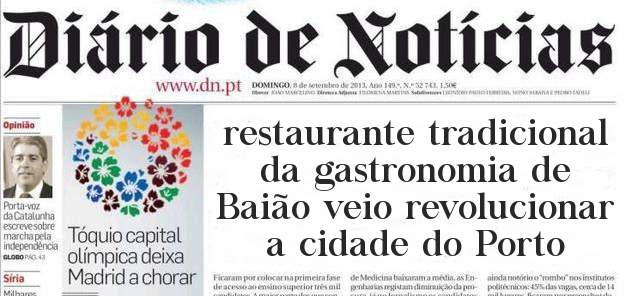 restaurante tradicional da gastronomia de Baião veio revolucionar a cidade do Porto