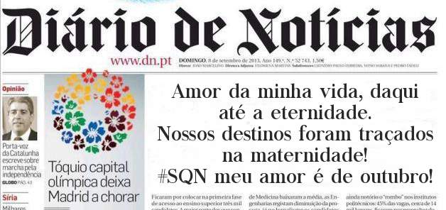 Amor da minha vida, daqui até a eternidade. 
Nossos destinos foram traçados na maternidade!
#SQN meu amor é de outubro!