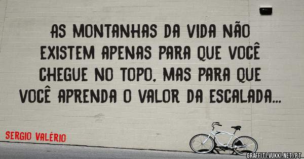 As montanhas da vida não existem apenas para que você chegue no topo, mas para que você aprenda o valor da escalada...