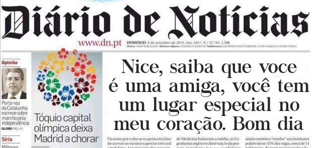 Nice, saiba que voce é uma amiga, você tem um lugar especial no meu coração. Bom dia