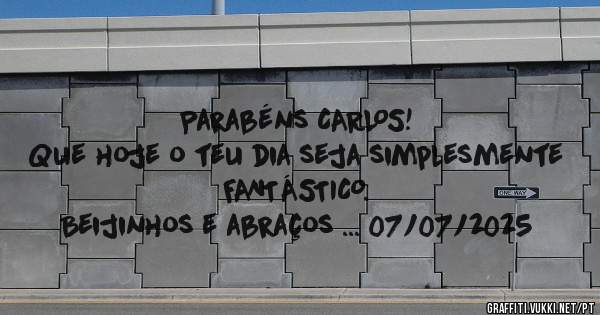 Parabéns CARLOS!
Que hoje o teu dia seja simplesmente FANTÁSTICO.
Beijinhos e abraços ... 07/07/2025