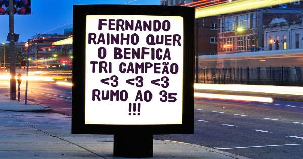 FERNANDO RAINHO QUER O BENFICA TRI CAMPEÃO <3 <3 <3 
RUMO AO 35 !!!