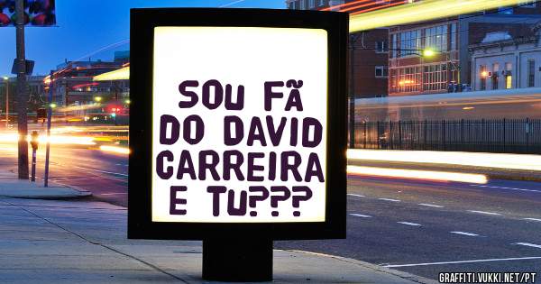 Sou fã do David Carreira e tu???