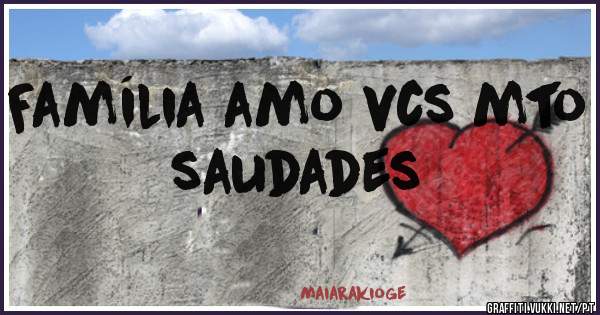 Família amo vcs mto saudades 
