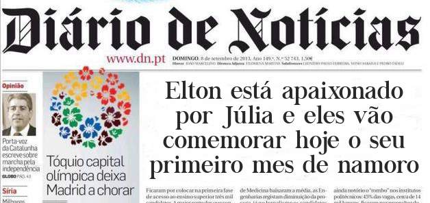 Elton está apaixonado por Júlia e eles vão comemorar hoje o seu primeiro mes de namoro 
