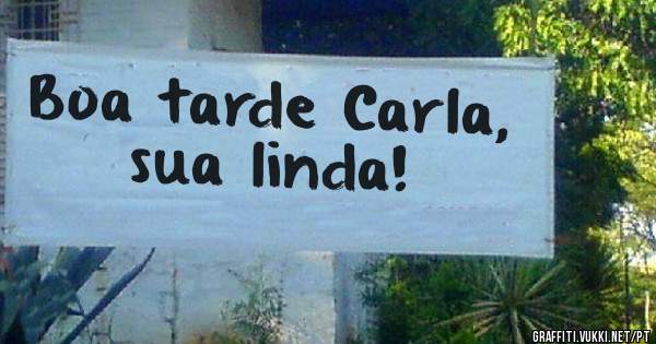 Boa tarde Carla, sua linda!