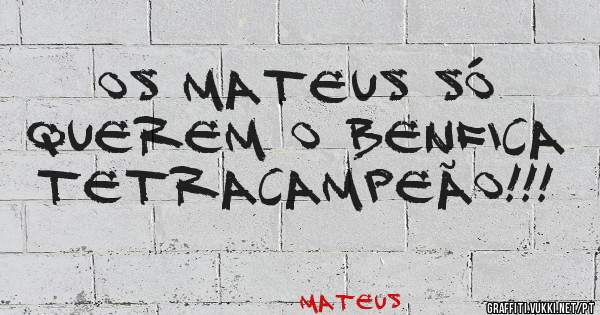 OS MATEUS SÓ QUEREM O BENFICA TETRACAMPEÃO!!!