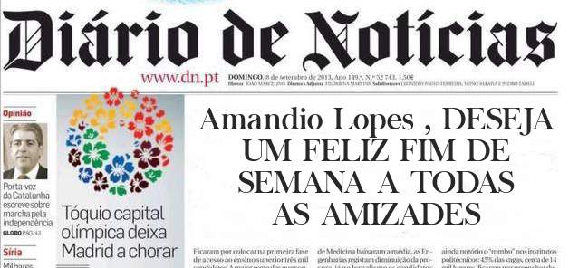 Amandio Lopes , DESEJA UM FELIZ FIM DE SEMANA A TODAS AS AMIZADES 