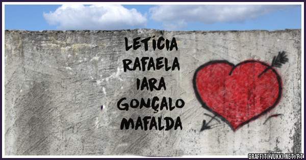 Letícia 
Rafaela 
Iara
Gonçalo 
Mafalda