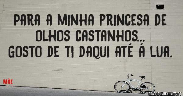 Para a minha princesa de olhos castanhos...
Gosto de ti daqui até á lua.
