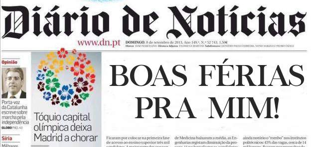 BOAS FÉRIAS PRA MIM!