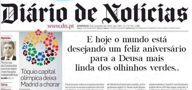 E hoje o mundo está desejando um feliz aniversário para a Deusa mais linda dos olhinhos verdes..