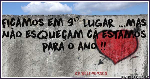 Ficámos em 9º lugar ...Mas não esqueçam cá estamos para o ano !!
