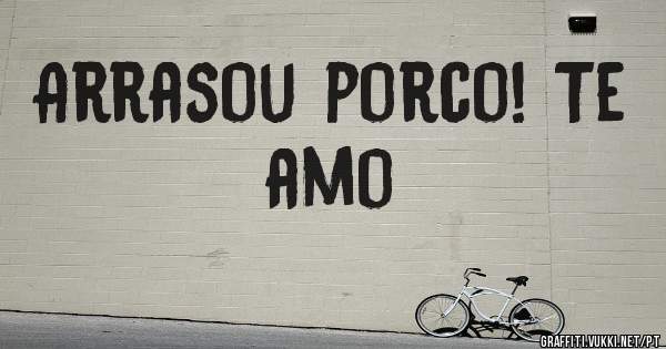 Arrasou porco! Te amo
