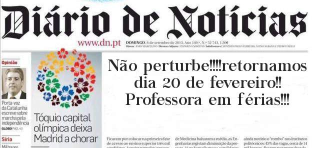 Não perturbe!!!!retornamos dia 20 de fevereiro!!
Professora em férias!!!