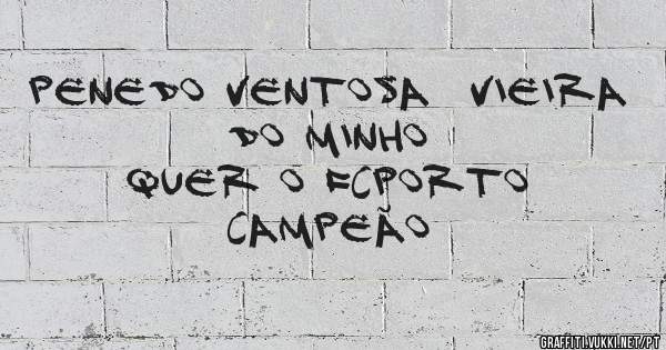 Penedo Ventosa  Vieira do Minho 
        Quer o FCPorto campeão 