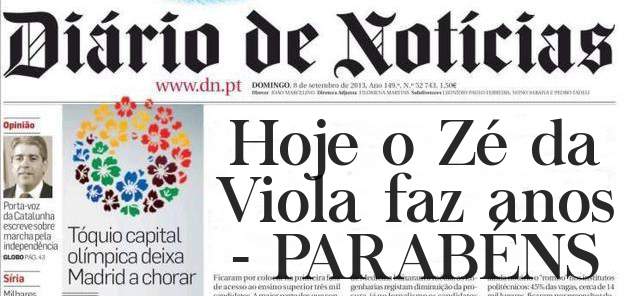 Hoje o Zé da Viola faz anos - PARABÉNS