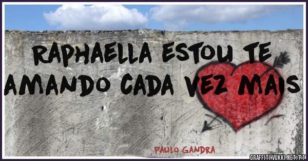Raphaella estou te amando cada vez mais
