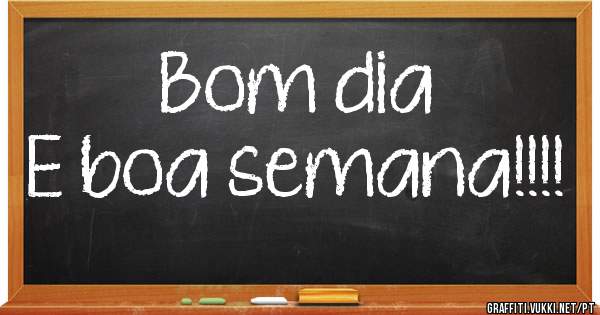 Bom dia 

E boa semana!!!!