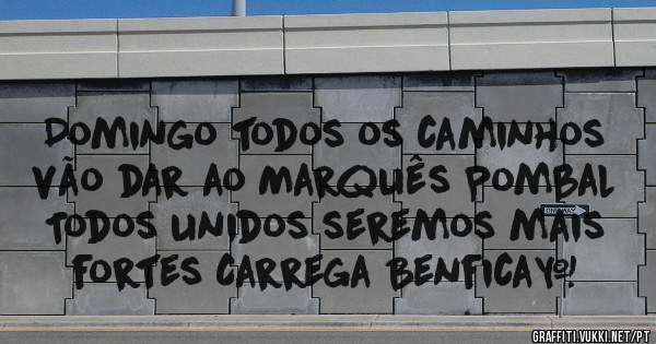Domingo todos os caminhos vão dar ao Marquês Pombal 
Todos unidos seremos mais fortes Carrega Benfica❤
