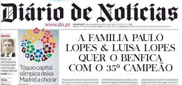 A FAMILIA PAULO LOPES & LUISA LOPES  QUER O BENFICA COM O 35º CAMPEÃO 