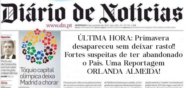 ÚLTIMA HORA: Primavera desapareceu sem deixar rasto!! Fortes suspeitas de ter abandonado o País. Uma Reportagem  ORLANDA ALMEIDA!