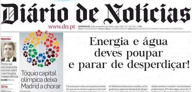 Energia e água deves poupar e parar de desperdiçar!