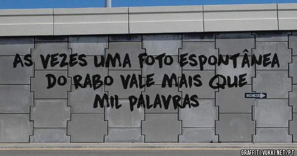 As vezes uma foto espontânea do rabo vale mais que mil palavras 